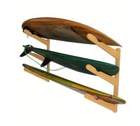 TEMU Estante de exhibición múltiple para tablas de surf y skate montadas en la pared | Estante de almacenamiento, marrón, ideal para Navidad, Halloween, Día de San Valentín