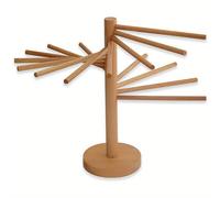 TEMU Estante de madera plegable para secar pasta, con 16 varillas para colgar frescos, diseñado para un fácil almacenamiento y montaje rápido, para cocinas domésticas.