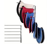 TEMU Estante de montaje en pared para almohadillas de silla con barras, con giro de y brazos extra largos, diseñado para el almacenamiento de resistencia de mantas de caballo y varios accesorios.