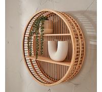 TEMU Estante de Pared de Bambú a - de Almacenamiento Retro de Bambú Montada en la Pared con Ganchos Colgantes, de Adecuado para Baño - Estantes de Bambú Rústicos para Organización, Estantes Flotantes