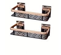 TEMU Estante de pared para ducha de aluminio antioxidante sin perforaciones para champú y toallas, un accesorio organizador de baño de lujo engrosado