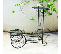 TEMU estante flotante estilo carrito para macetas de jardín de metal, macetero minimalista para barandilla, decoración para el hogar en , soporte artístico para flores