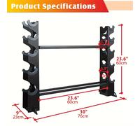TEMU Estante para Mancuernas y Barras de 5 Niveles - Organizador de Almacenamiento de Pesas de Hierro de Resistencia para Gimnasio en Casa, 700lbs