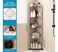 TEMU Estante triangular multifuncional de esquina transparente, de pie, adecuado para baño, inodoro, cocina y espacios, diseño de múltiples capas, de .