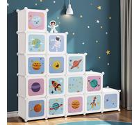TEMU Estantería con 15 Cubos, Armario para con Puertas, de Plástico, Zapatos, Juguetes