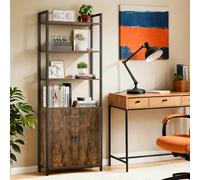 TEMU Estantería de almacenaje, librería de pie, soporte para plantas, niveles con puertas, estantes ajustables, estructura metálica, y duradera, adecuada para estudio, , dormitorio y oficina.