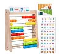 TEMU Estantería de Cálculo Matemático de Madera, Juguete Educativo para Práctica Matemática con Tabla de Sumas y Restas, Regalo para Festivales