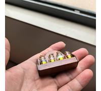 TEMU Estantería de especias en miniatura a 1:12 con 4 botellas de vidrio y tapones de corcho, ideal para decoración de de muñecas o cocinas pequeñas, no requiere electricidad