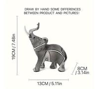 TEMU Estatua de Elefante a Rayas Negras y Blancas Chic - Decoración Minimalista de Resina para , Oficina o Pasillo