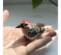 TEMU Estatua de Pájaro Carpintero a en Madera, Gran Decorativo para el Hogar, Obra de Arte Pintada a , Adorno Pequeño de Animal, Estatua de Ave Realista en Madera, Regalo Ideal para Amantes de