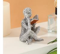 TEMU Estátua de resina de mujer leyendo , estilo decorativo moderno , figurita para amantes de los libros, escultura de escritorio para dormitorio y , decoración del hogar