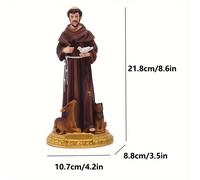 TEMU Estatua de San Francisco de - Figura Religiosa de Resina para Decoración del Hogar y Jardín, Regalo de Navidad