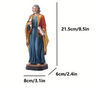 TEMU Estatua religiosa de San de resina de 8,5 pulgadas con llave y , elegante, para uso interior y exterior, varios tipos de habitaciones, decoración de Navidad y Día