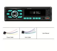 TEMU Estéreo de Radio para Coche 1DIN, Digital con Carga Rápida, Audio FM Stereo, Reproductor de MP3 para Coche de 12V con Soporte USB/SD/AUX-IN