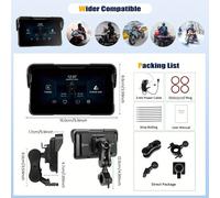 TEMU Estéreo portátil para coche y motocicletas de 5" - Carplay inalámbrico y Auto, montaje universal, pantalla táctil HD con ajuste automático de , sin batería