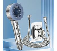 TEMU Estilo Botón de Praga - Plateado: Cabezal de Ducha Masaje de 3 Piezas con 4 , Filtro Ajustable para Baño con Un Solo , Boquillas Mezcladoras de Agua de Presión