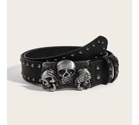 TEMU ¡Estilo Cross-Festival! De Halloween a Navidad, los pantalones casuales con calavera para cinturón juvenil que no ves, oyes ni hablas, cambian el estilo de desplazamiento con las fiestas