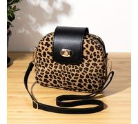 TEMU Estuche de Estiloso con Estampado de Leopardo, Correa Ajustable, Diseño en Concha y Cierre Seguro con Cremallera - Bolso para a Día, Fiestas y Viajes | Bolso Pequeño Cruzado Moderno