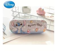 TEMU Estuche de Gafas Disney Stitch "¡ Stitch!" - Diseño Divertido con Hielo y Cupcakes, Cuero Sintético Duradero para Adolescentes, y Fans de Disney, Accesorio , Acabado