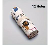 TEMU Estuche de Lápices a con Estampado de , 12/24/36/48/72 Agujeros, Estuche Grande Enrollable, de Dibujo, Estuche para Lápices , de Papelería Sencilla, Organizador de Pinceles de Maquillaje