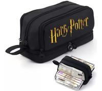 TEMU Estuche de lápices de lona de 4 capas con diseño dorado de "Harry Potter", ideal para guardar materiales y para pintar y dibujar. Un gran regalo para artistas.