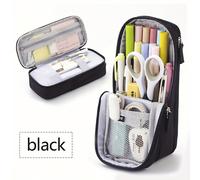 TEMU Estuche de lápices portátil de capa para y oficina, organizador de útiles escolares con capacidad para notas adhesivas, pegatinas, marcadores, etc. - 1