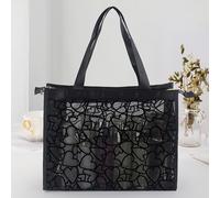 TEMU Estuche de malla elegante para mujer: gran capacidad, portátil y transpirable. Versátil para maquillaje, artículos de , viajes y almacenamiento, ideal para el hogar y viajes