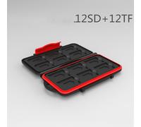 TEMU Estuche Duradero Impermeable para Tarjetas de Memoria - Capacidad para 24 Tarjetas SD/TF, Carcasa de ABS con Ranuras , Correa de Transporte, Opciones en Negro y