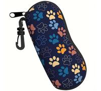 TEMU Estuche duradero y colorido para gafas con de pata de perro, bolsa de almacenamiento para gafas interior de coche, para gafas para protegerlas