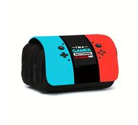 TEMU Estuche negro de capa con , temático de gaming, con dos compartimentos para tu colección de papelería, para organizar tu ' de papelería'