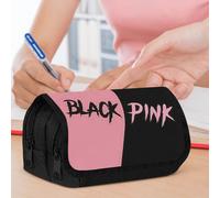TEMU Estuche para Lápices con en Negro y Rosa, y Portátil, Bolsa de Poliéster con Cremallera, Ideal para Organizar Material Escolar y de Oficina, como Regalo Original