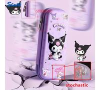 TEMU Estuche para Lápices de Cuero Sintético de Sanrio Kuromi & for My Melody, Organizador de Papelería con Cremallera de Gran Capacidad y Diseño de Dibujos Animados Lindo, 1 pieza