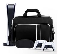 TEMU Estuche Premium para PS5, 1680D Nylon Resistente con Acolchado de Densidad, Compatible con Disc/Digital/Slim/Pro + Mandos/Discos/Cargadores, Almacenamiento Ergonómico para Viajes y Hogar