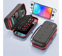TEMU Estuche Protector Multifuncional Anti-Presión para Nintendo Switch con Cargador y Organizador de Cartuchos, Compatible con Consola OLED