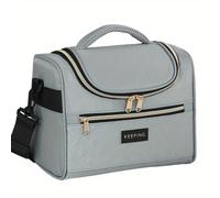 TEMU Estuche térmico de gran capacidad con curva, fácil de limpiar, correa ajustable y resistente a fugas para trabajo, picnics y viajes, sin