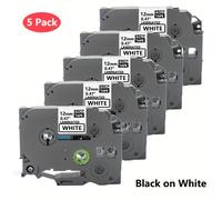 TEMU Etiqueta compatible con Brother TZE-231, 12 mm/0,47" negra sobre , fabricada en material ABS, para etiquetadora PT-D210VP PT- GL-H105 PT-1000 PT-1005 PT-H105, 1/2" PT-D210