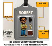 TEMU Etiqueta de equipaje 2D personalizada con foto personal estilo animación, estilo de animación personalizado con foto personal, regalo para , regalo para un