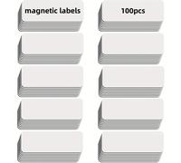 TEMU Etiqueta Magnética Blanca para Borrado - Tira Reutilizable, Adecuada para Hogar/Oficina/Garaje/Armario de Almacenamiento/nevera, Etiqueta de Borrable