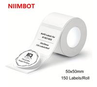 TEMU Etiqueta NIIMBOT adecuada para impresora de etiquetas B1/B21/B3S/K3, etiqueta térmica 2''x 2'' 50x50mm, impermeable, etiqueta adhesiva a prueba de aceite, 1 rollo de 150 etiquetas, redonda blanca