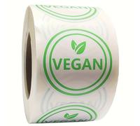 TEMU Etiquetas de rotación de alimentos veganos con de 1.5 pulgadas, ideales para el hogar y restaurantes (500 stickers por rollo)