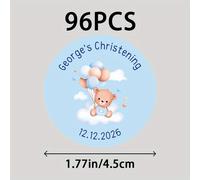 TEMU Etiquetas Personalizadas de Bautizo para Bebé, 48/96 Pegatinas con , Etiquetas para Fiestas de Bautismo de Niño