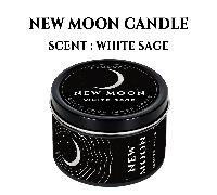 TEMU EVODUCK Vela de Manifestación de Luna Nueva, 85g de Cera de Soja en un Lata Negra con Chips de Cristal Negro, Vertida a , Regalo para Él y Ella, Tarjeta de , Ley de Atracción