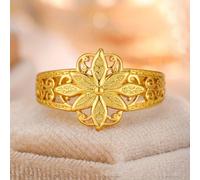 TEMU exquisito anillo de cobre chapado en oro de 18 un diseño de calados, simbolizando misterio y belleza, regalo de aniversario/ para tu ser .