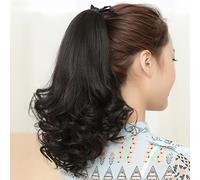 TEMU Extensión de cabello sintética corta tipo coleta con cordón ajustable, postizo de 15 cm