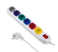 TEMU Extensión de Cable con 6 Enchufes y Interruptores Maclean MCE509, 1.5m