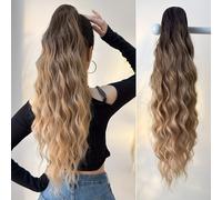 TEMU Extensión de coleta ondulada de 26 pulgadas de largo de fibra sintética resistente al , para uso diario por mujeres