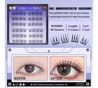 TEMU Extensiones de Pestañas Autoadhesivas 6 Filas Individuales Sin Pegamento Maquillaje Coreano Natural DIY