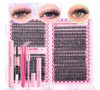 TEMU Extensiones de pestañas en en tamaños 30/40/50D/80D, con 740pcs/200pcs/60pcs disponibles. individuales 3D, con un natural y esponjoso, están hechas de visón para un look de maquillaje voluminoso.