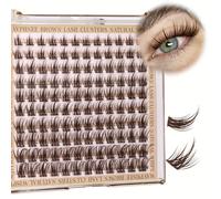 TEMU Extensiones de Pestañas Naturales Marrones DIY Largas y Gruesas, Estilo Multi-Curvas D- 8-16mm para Principiantes, 120 Piezas