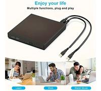 TEMU Externa De CD DVD, CD-RW/DVD-RW Portátil Y Delgada Con USB 2.0, Grabadora Y Reproductor Para Portátil, Notebook, PC De Escritorio